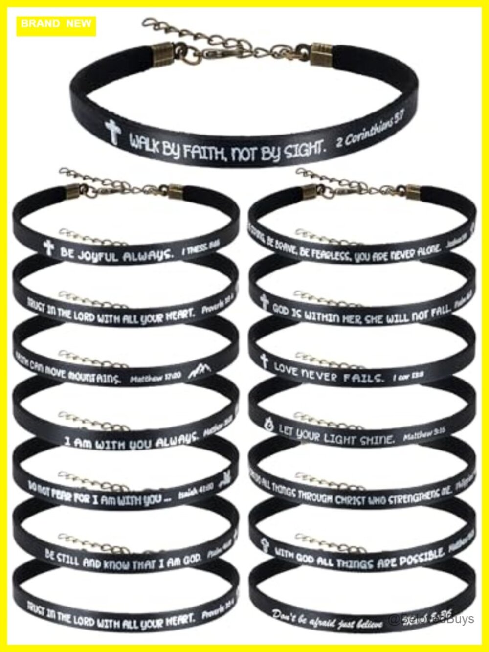 Christian Bracelets for Women Set of 15 Faux Leather Adjustable Inspirational